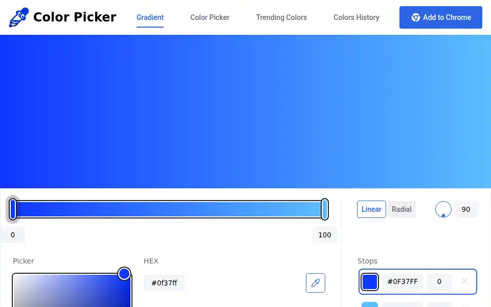 Screenshot of colorspicker.net