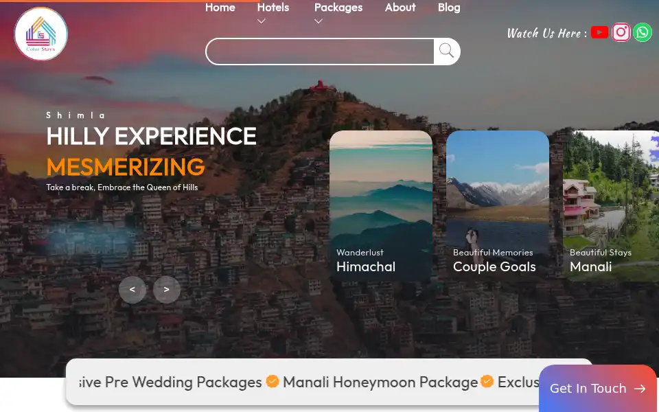 Screenshot of colorstays.in
