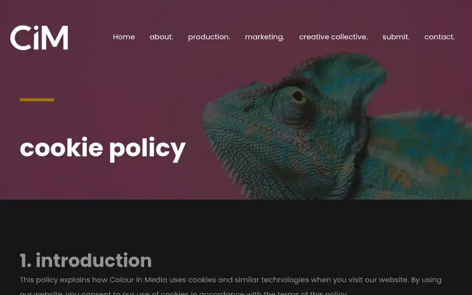 Screenshot of colourinmedia.com