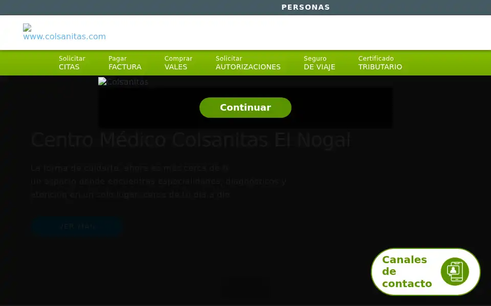Screenshot of colsanitas.com
