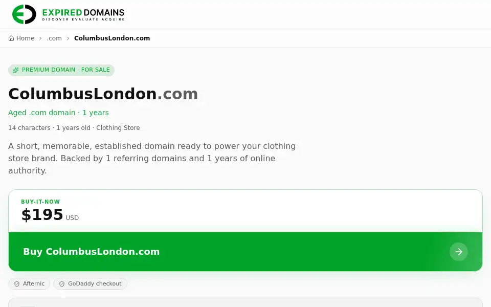 Screenshot of columbuslondon.com