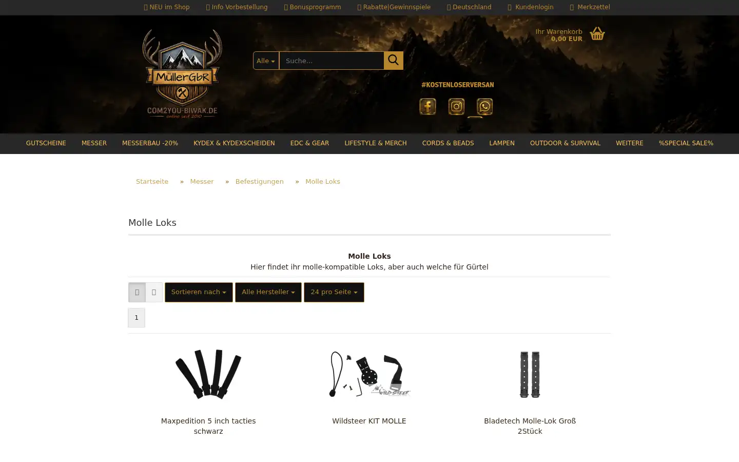 Screenshot of com2you-biwak.de