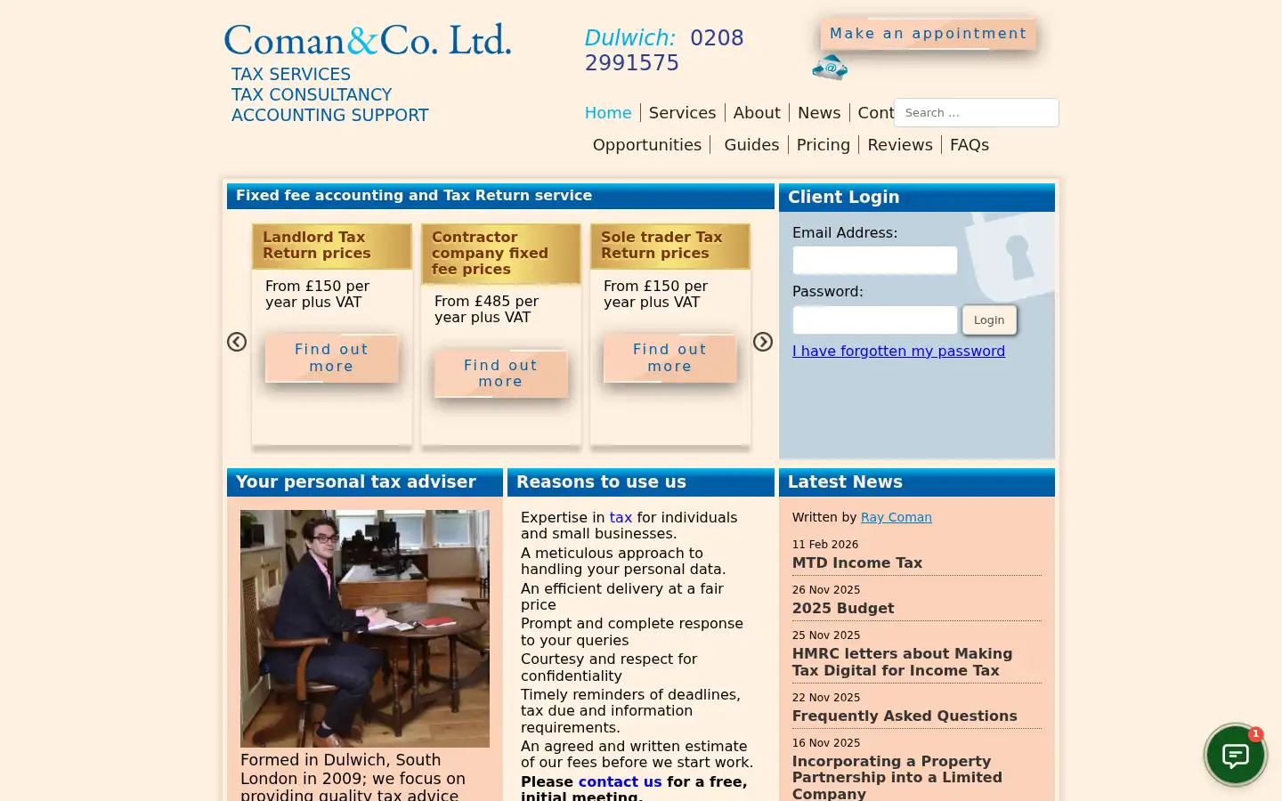 Screenshot of comanandco.co.uk