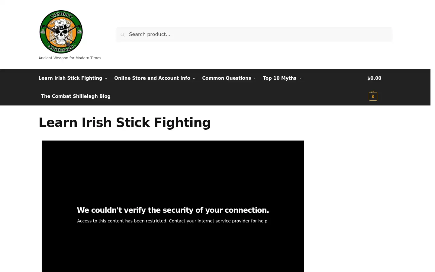 Screenshot of combatshillelagh.com