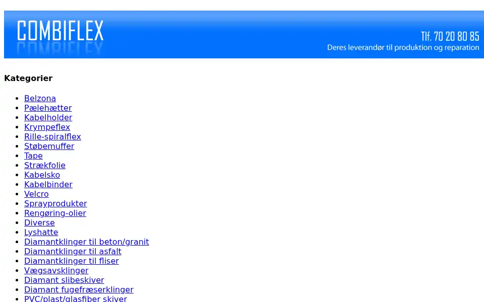 Screenshot of combiflex.dk