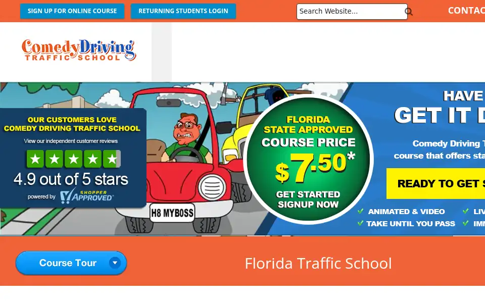 Screenshot of comedydrivingtrafficschool.com
