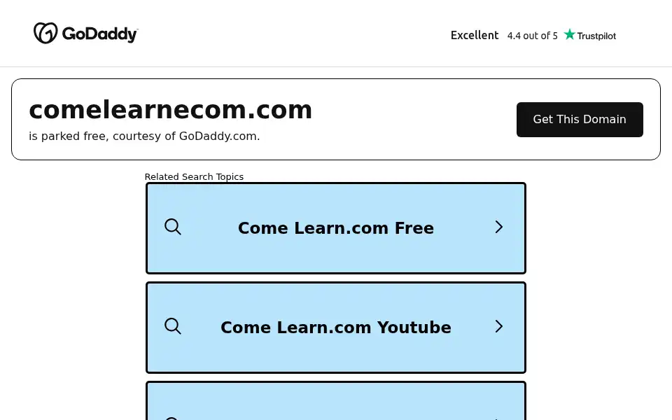 Screenshot of comelearnecom.com