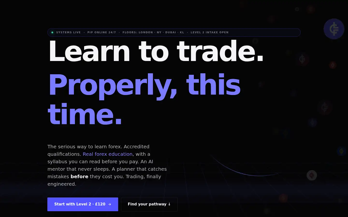 Screenshot of comelearnforex.com