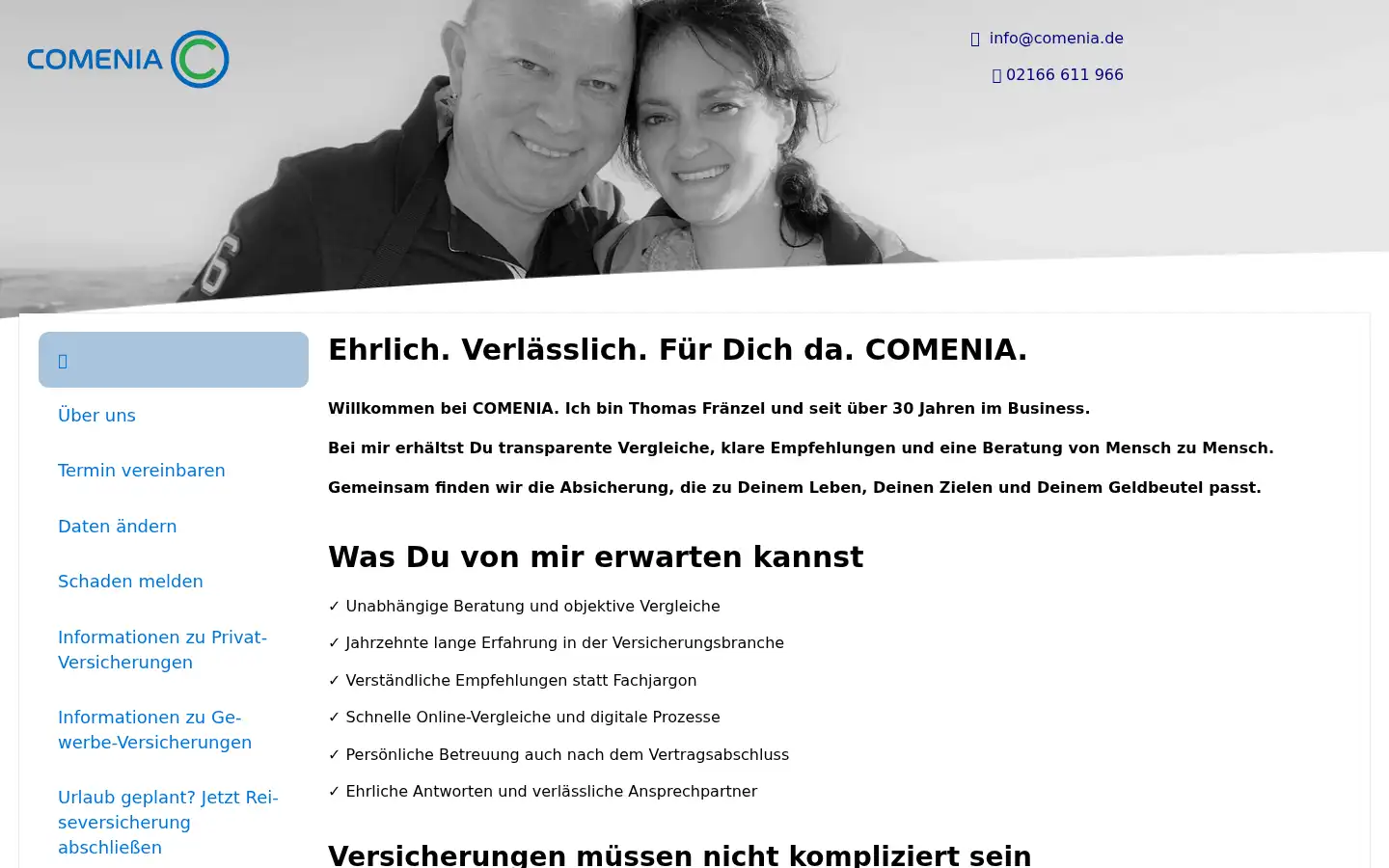 Screenshot of comenia.de