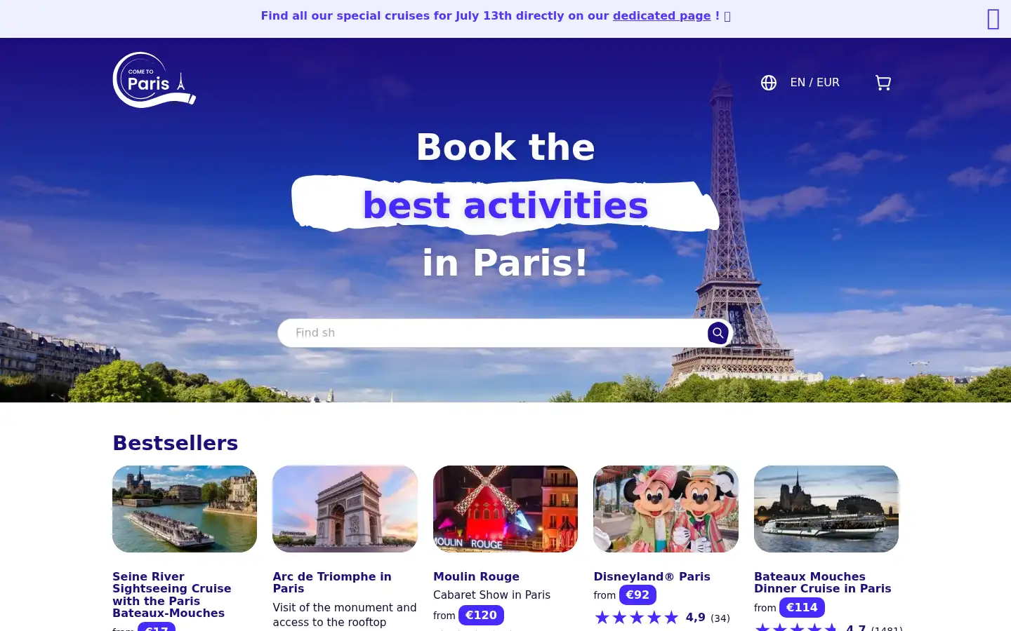 Screenshot of cometoparis.com