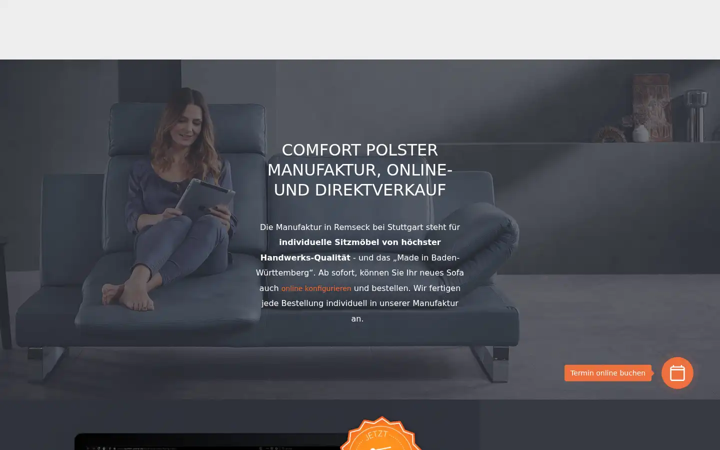 Screenshot of comfort-polster.de