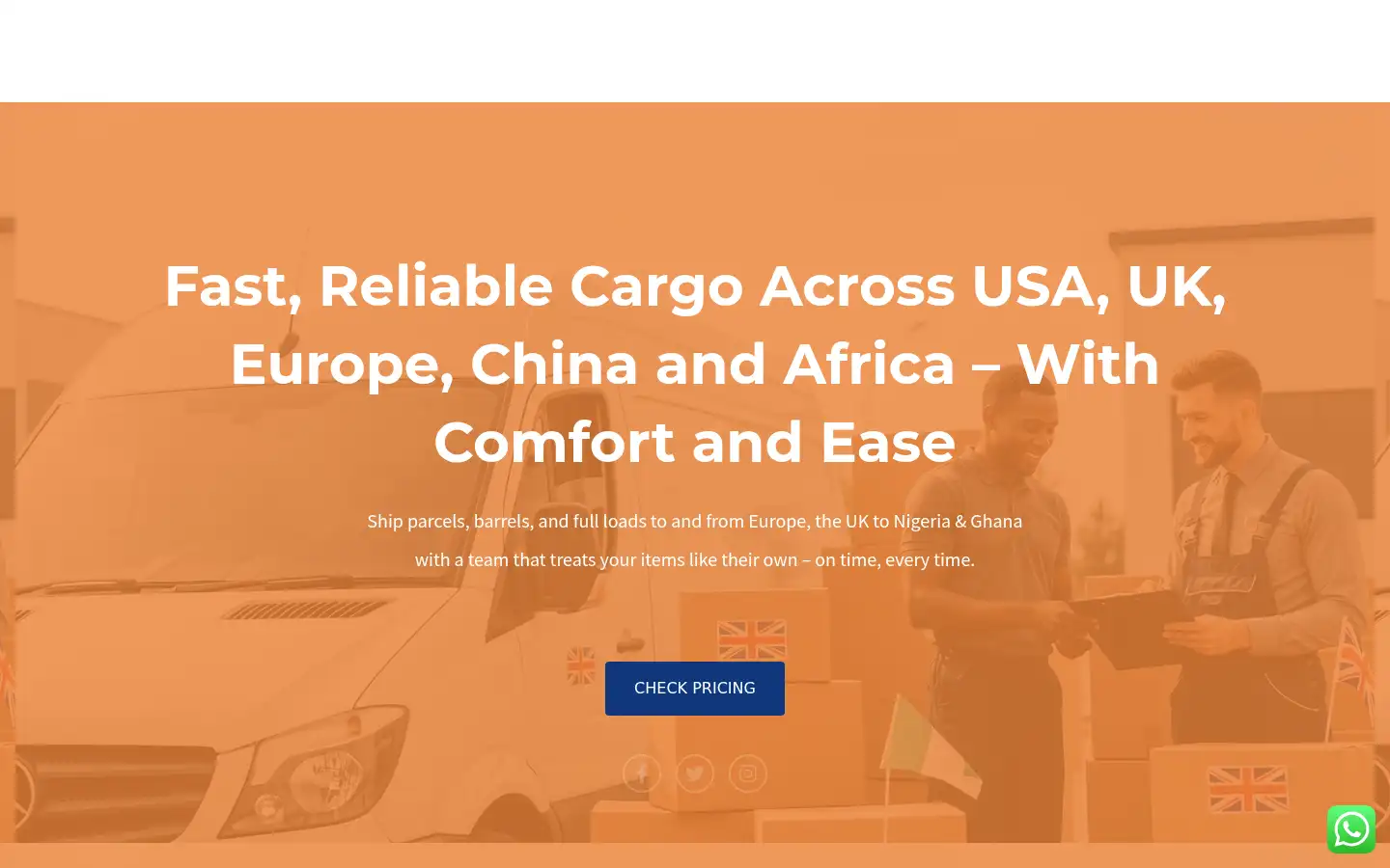 Screenshot of comfortcargo.co.uk