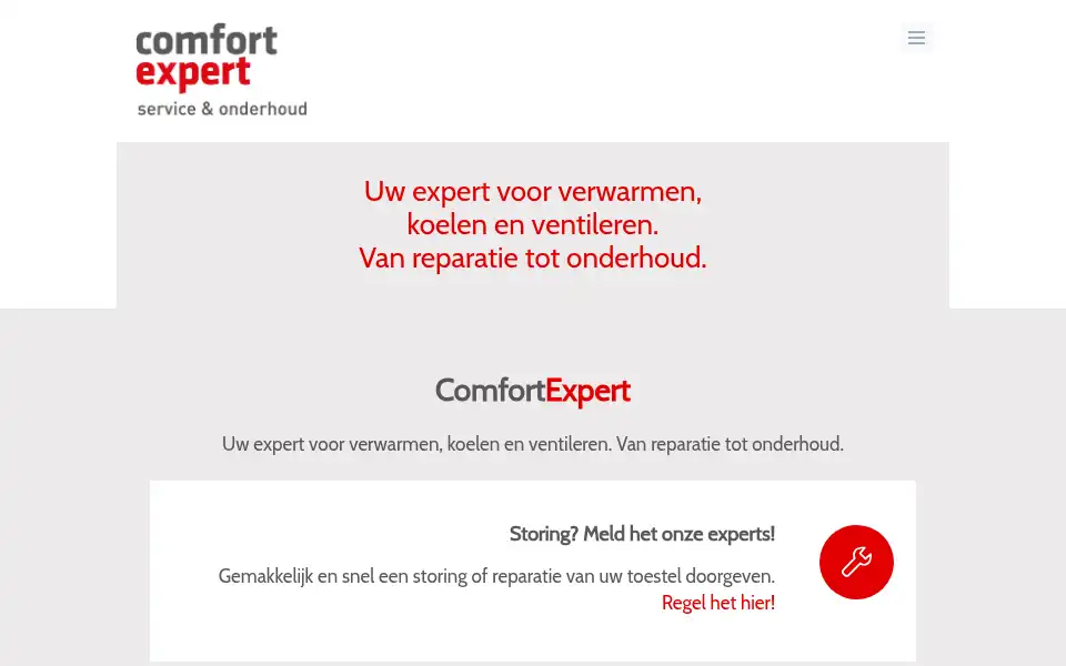 Screenshot of comfortexpert.nl