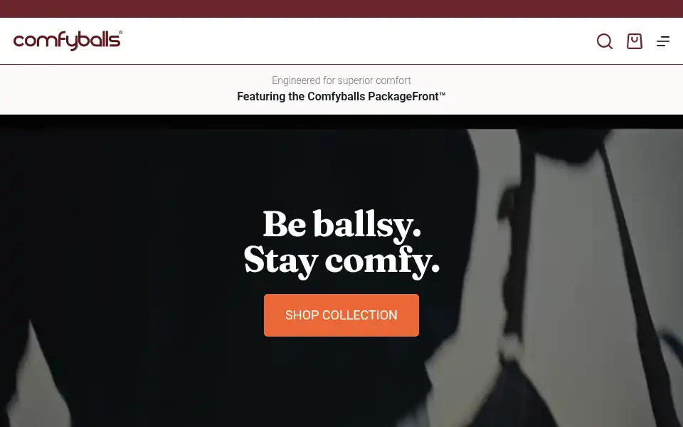 Screenshot of comfyballs.com