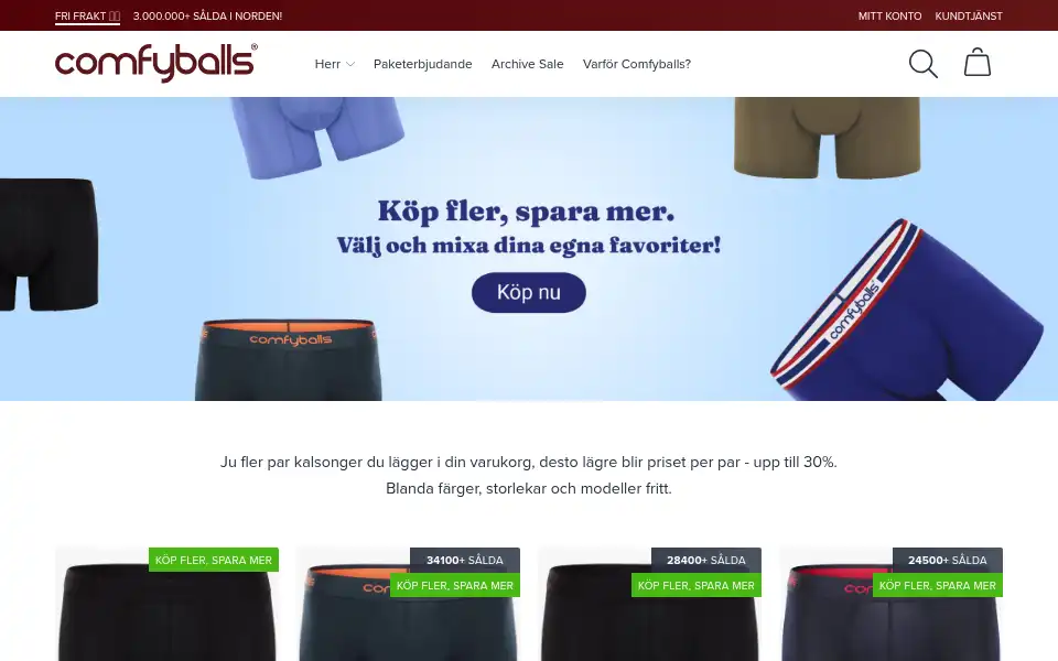 Screenshot of comfyballs.se