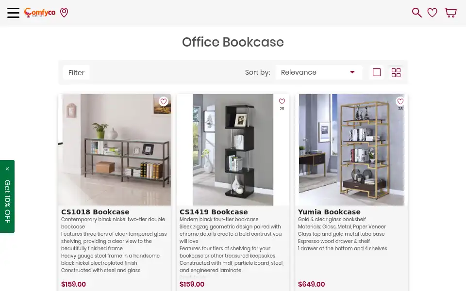 Screenshot of comfyco.com