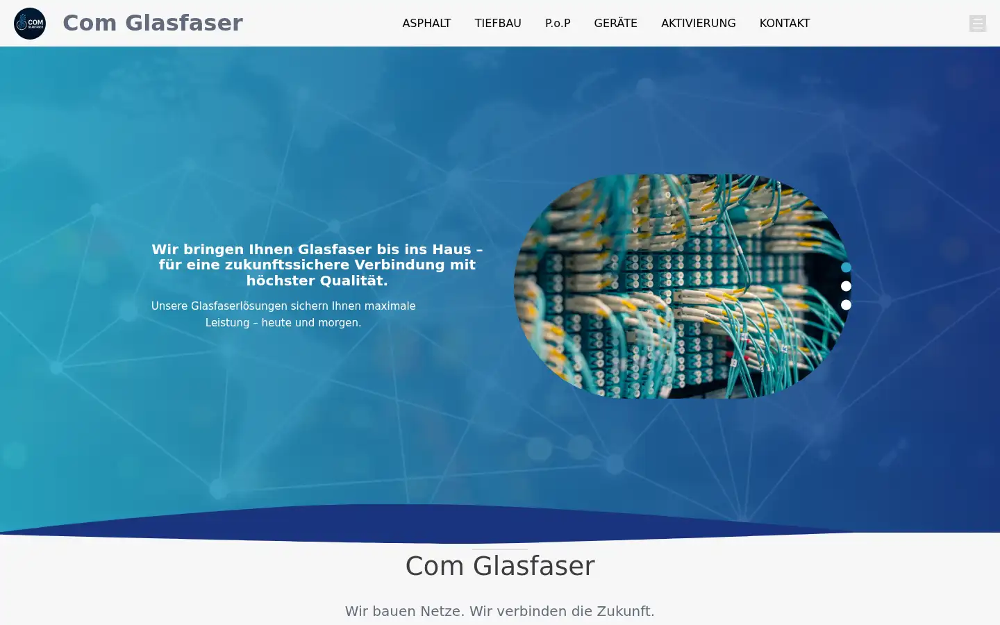 Screenshot of comglasfaser.de
