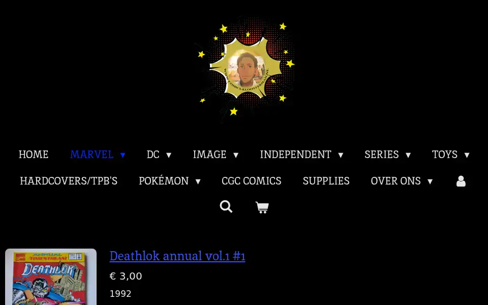 Screenshot of comics-kloosterman.nl