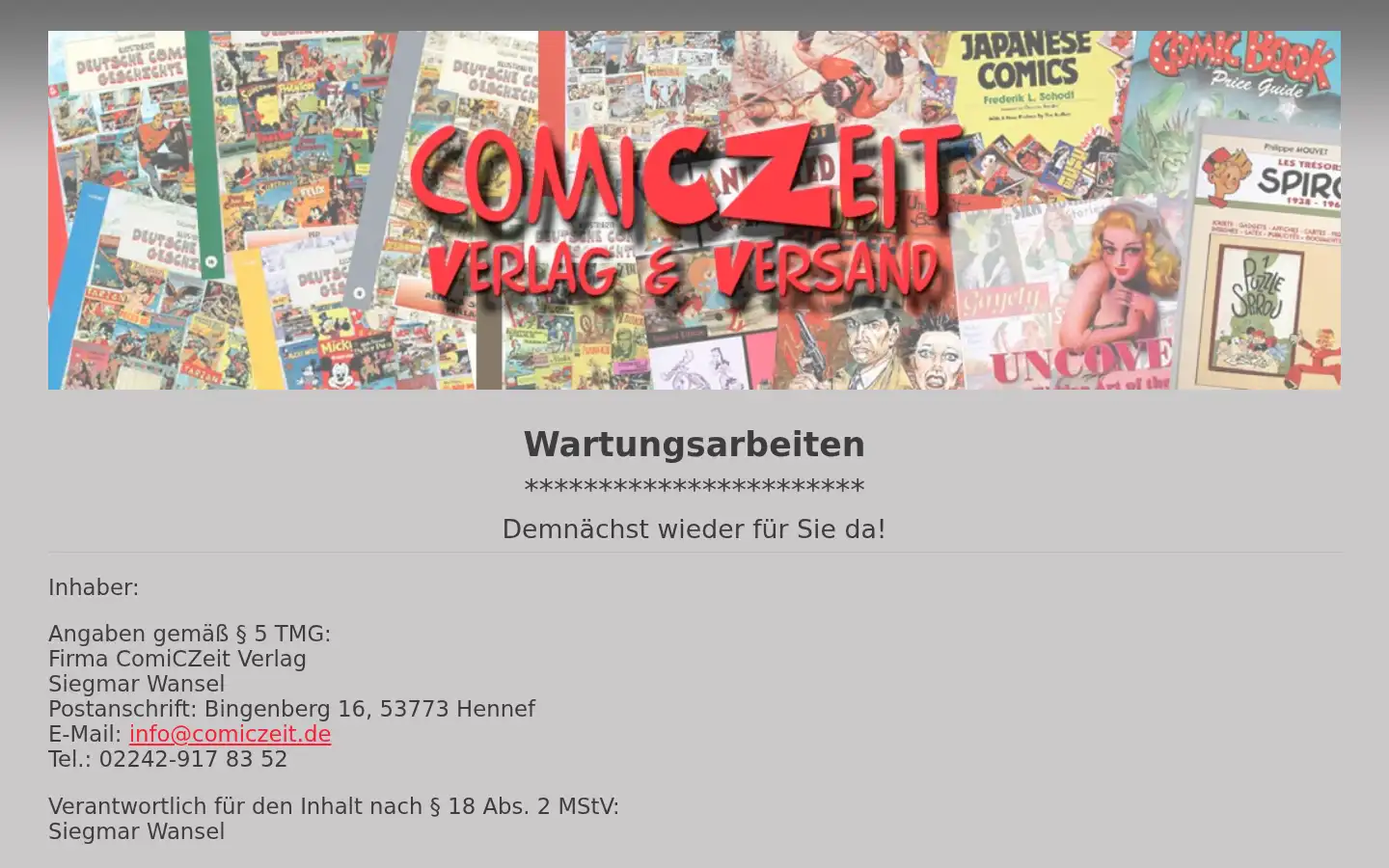 Screenshot of comiczeit.de