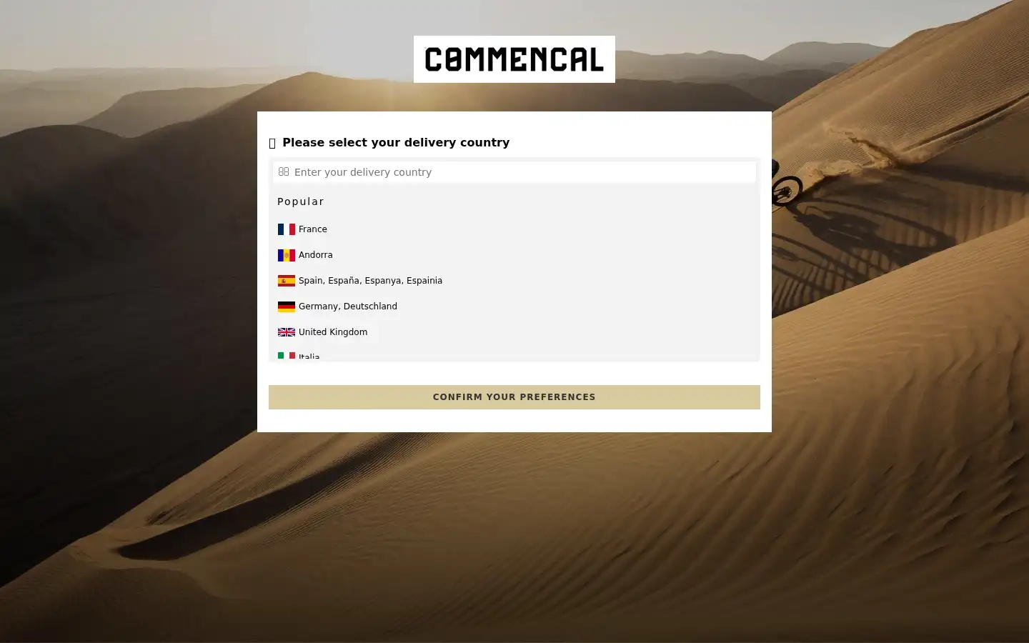 Screenshot of commencal-store.co.uk