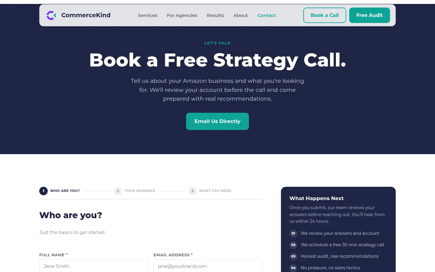 Screenshot of commercekind.com