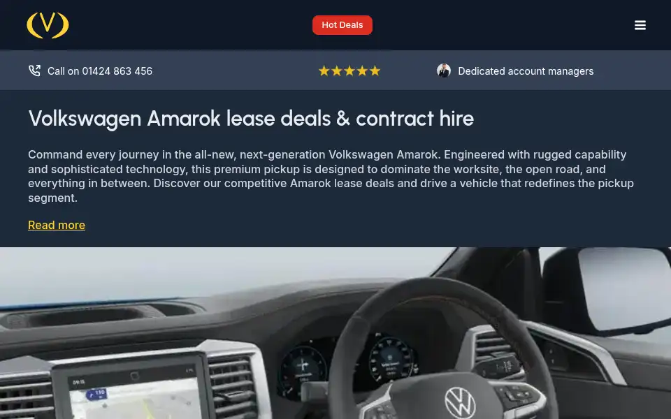 Screenshot of commercialvehiclecontracts.co.uk