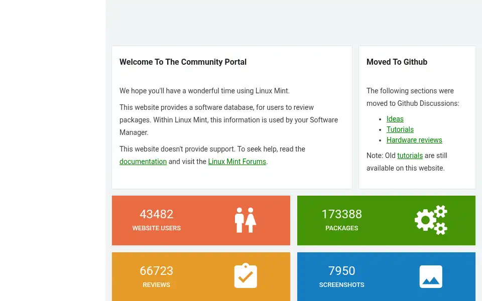 Screenshot of community.linuxmint.com