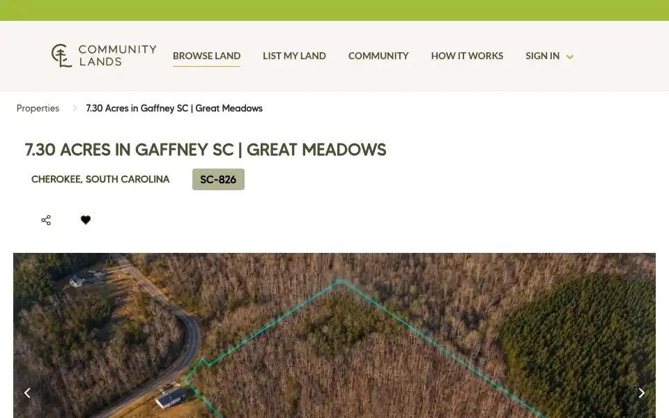 Screenshot of communitylands.com