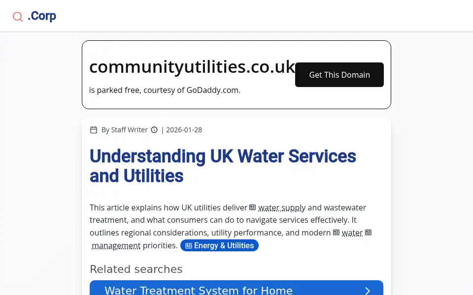 Screenshot of communityutilities.co.uk
