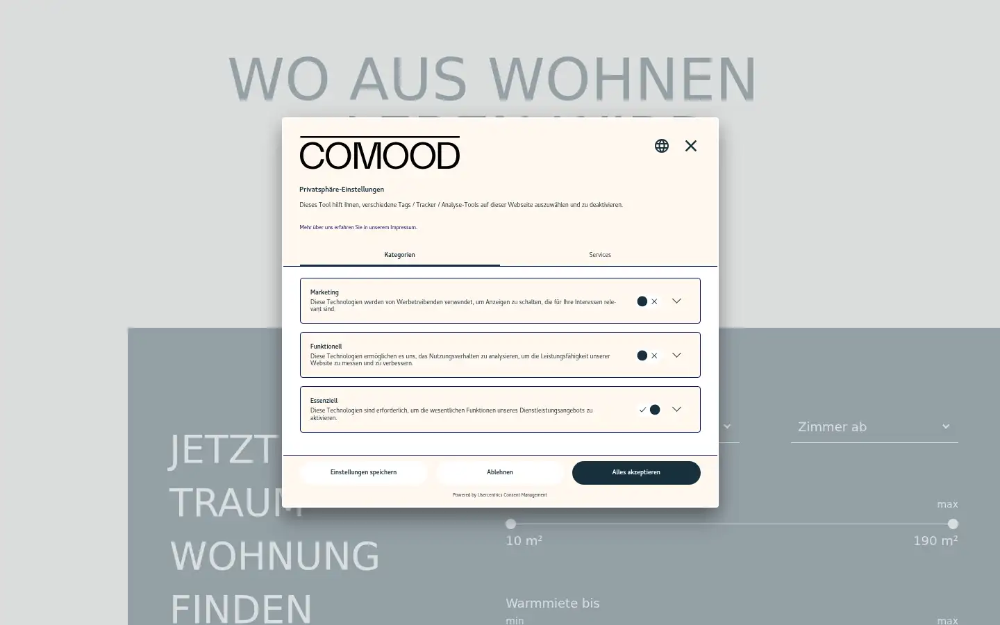 Screenshot of comood.de