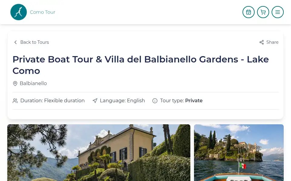 Screenshot of comotour.com