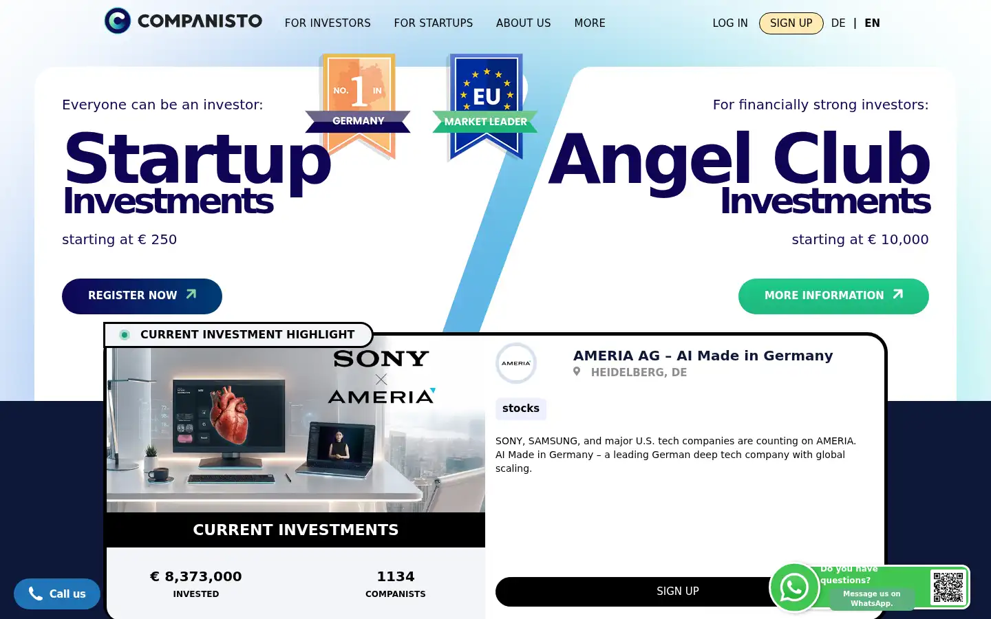 Screenshot of companisto.com