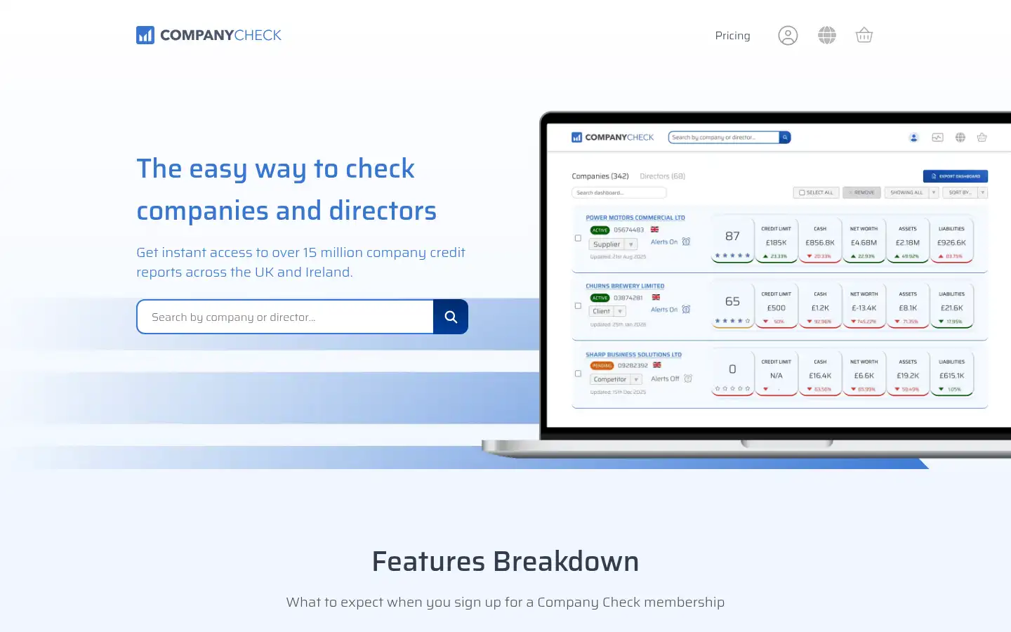 Screenshot of companycheck.co.uk