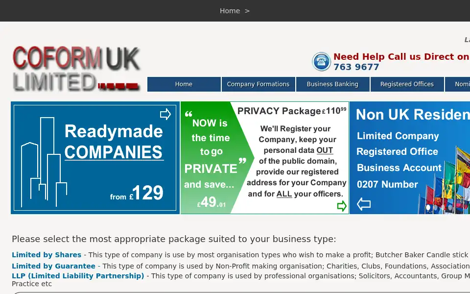 Screenshot of companyformationstoday.co.uk