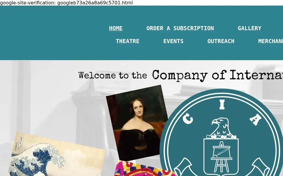 Screenshot of companyofinternationalartists.com
