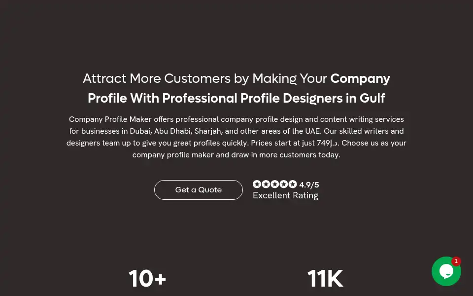 Screenshot of companyprofilemaker.com
