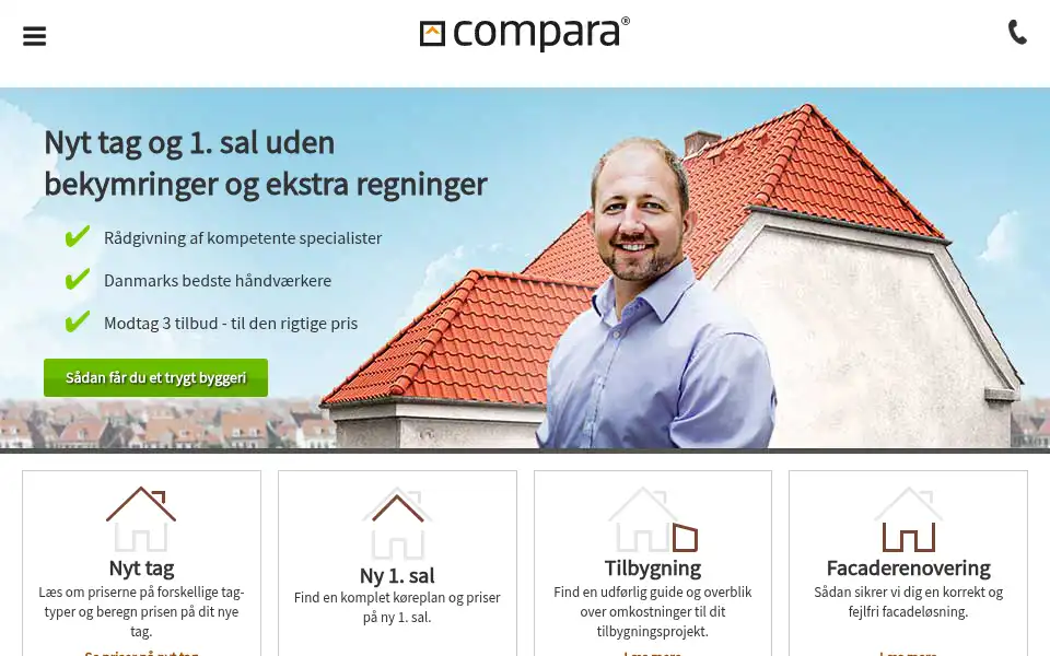 Screenshot of compara.dk
