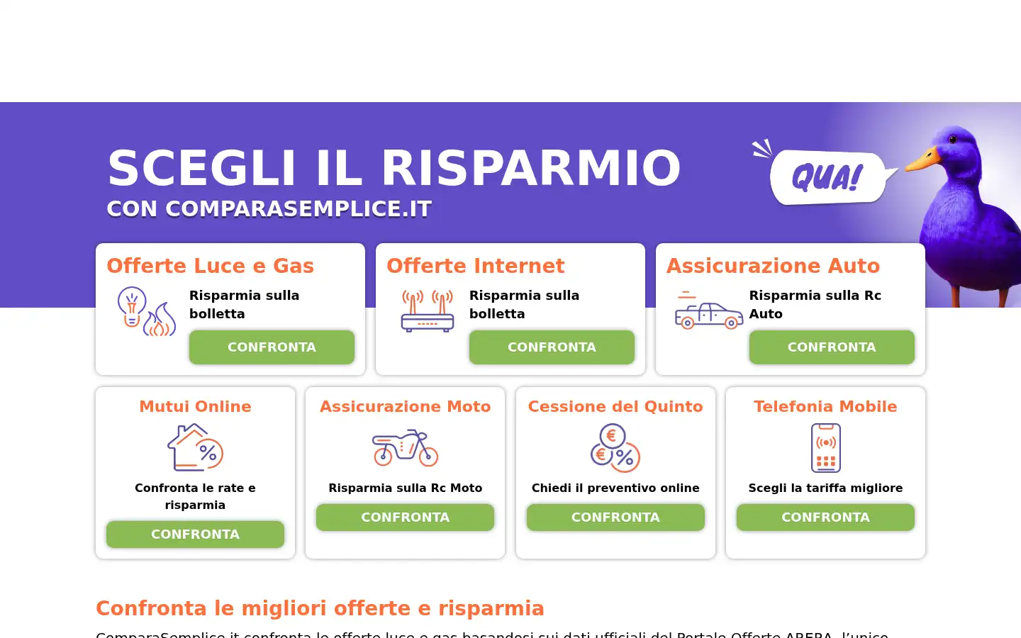 Screenshot of comparasemplice.it