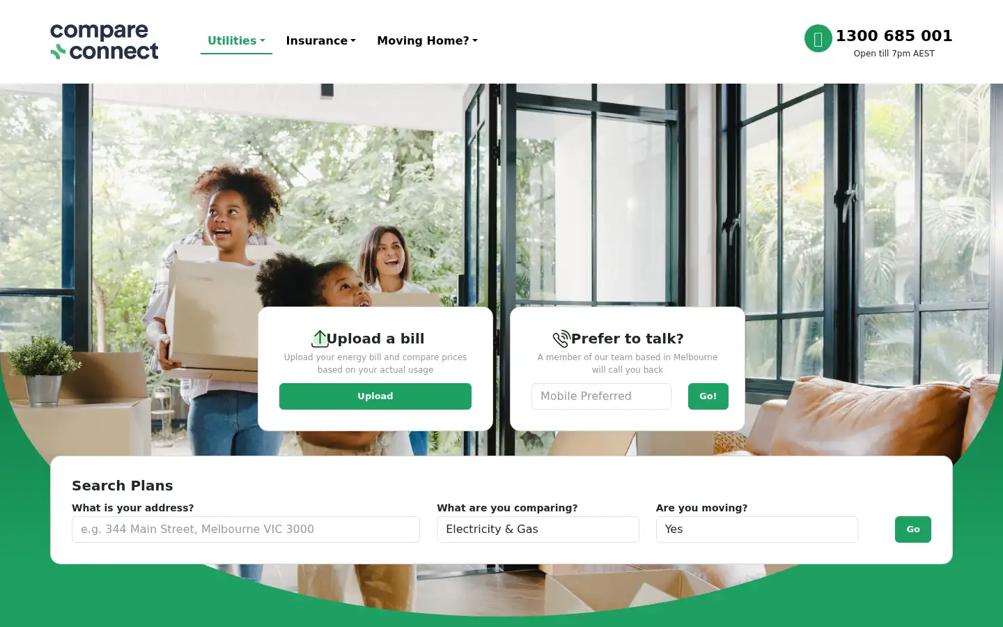 Screenshot of compareandconnect.com.au