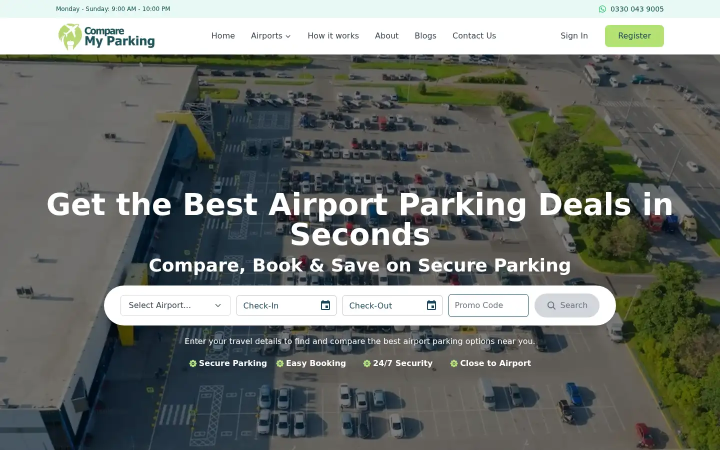 Screenshot of comparemyparkingdeals.com