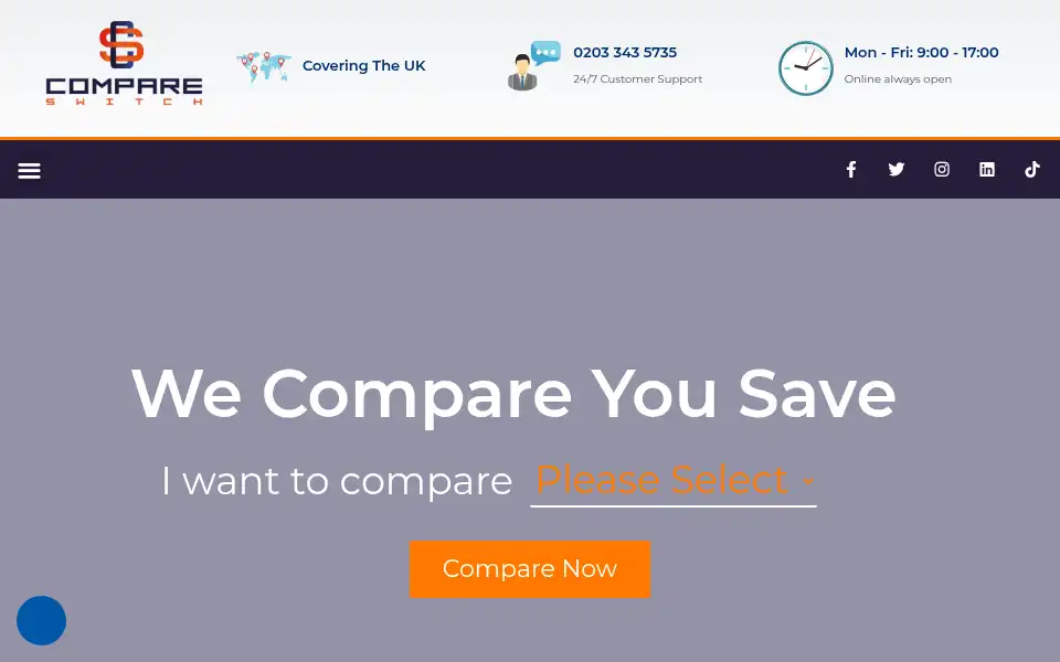 Screenshot of compareswitch.co.uk