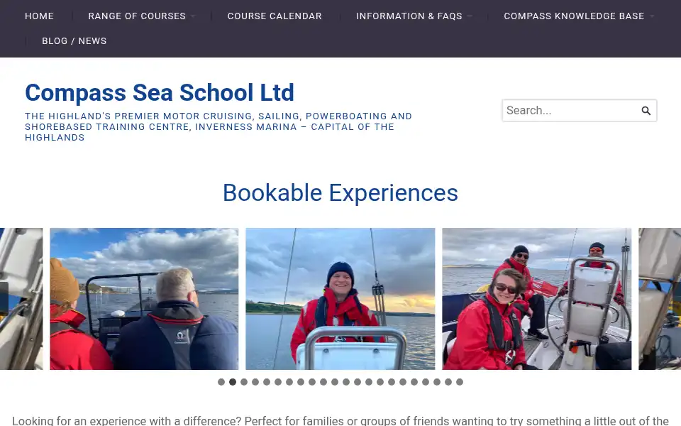 Screenshot of compass-seaschool.co.uk