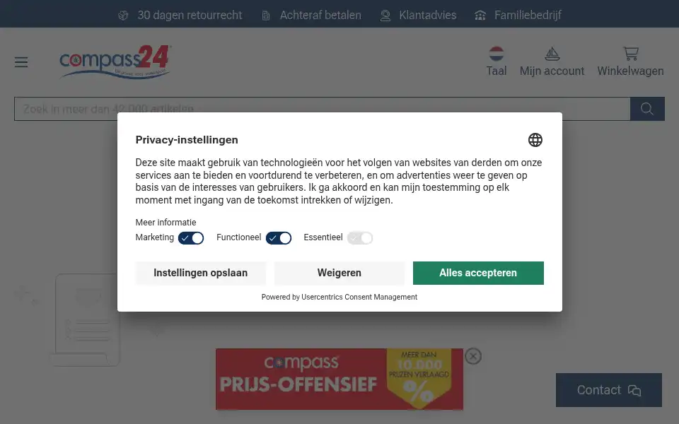 Screenshot of compass24.nl