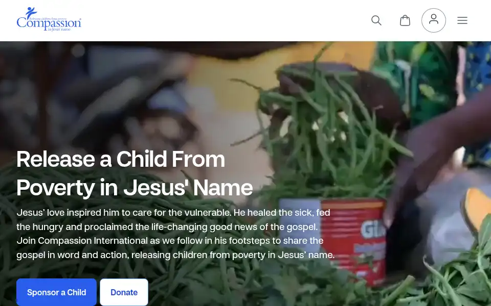Screenshot of compassion.com