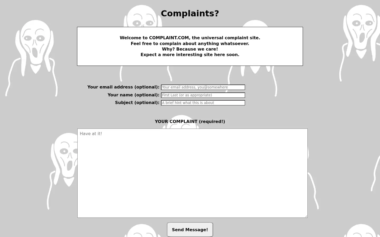 Screenshot of complaint.com