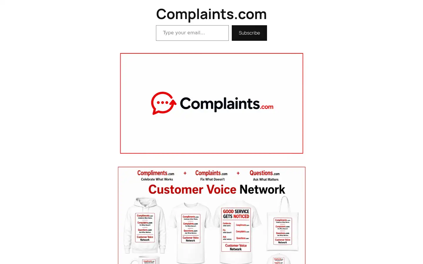 Screenshot of complaints.com