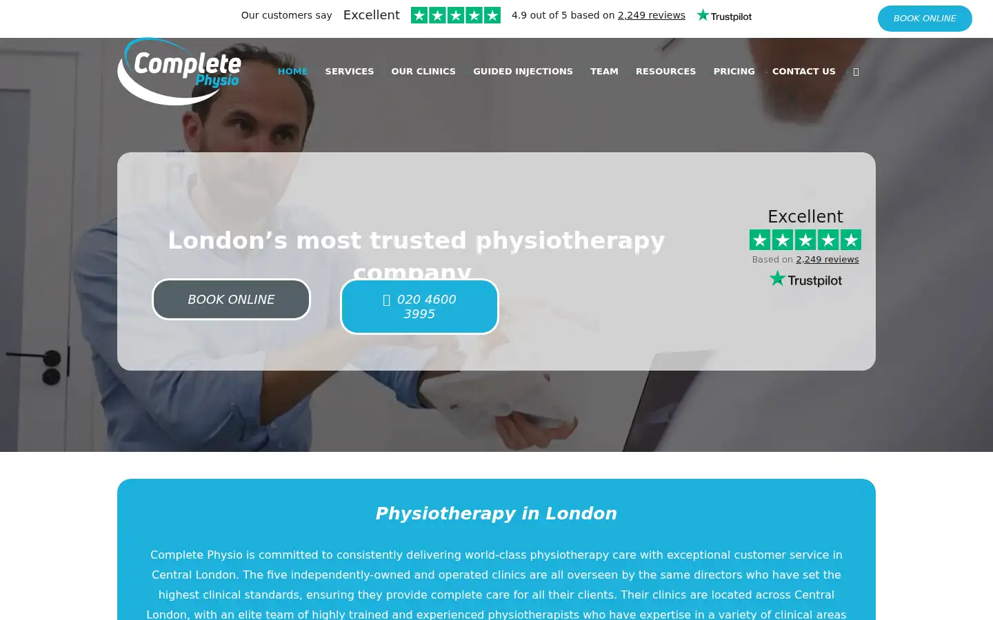 Screenshot of complete-physio.co.uk