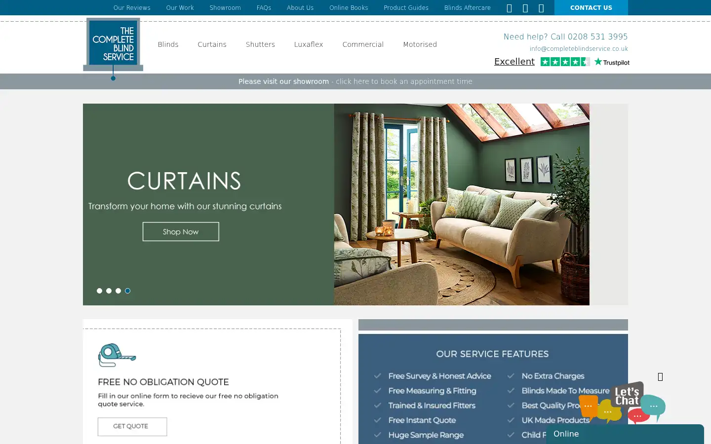 Screenshot of completeblindservice.co.uk