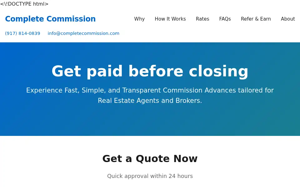 Screenshot of completecommission.com