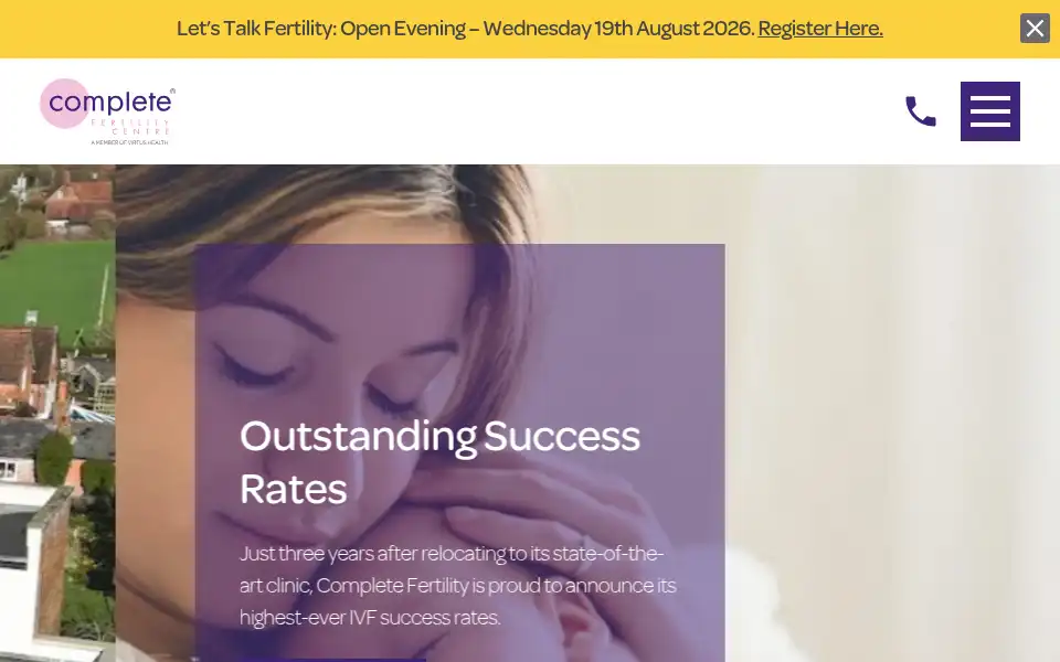Screenshot of completefertility.co.uk